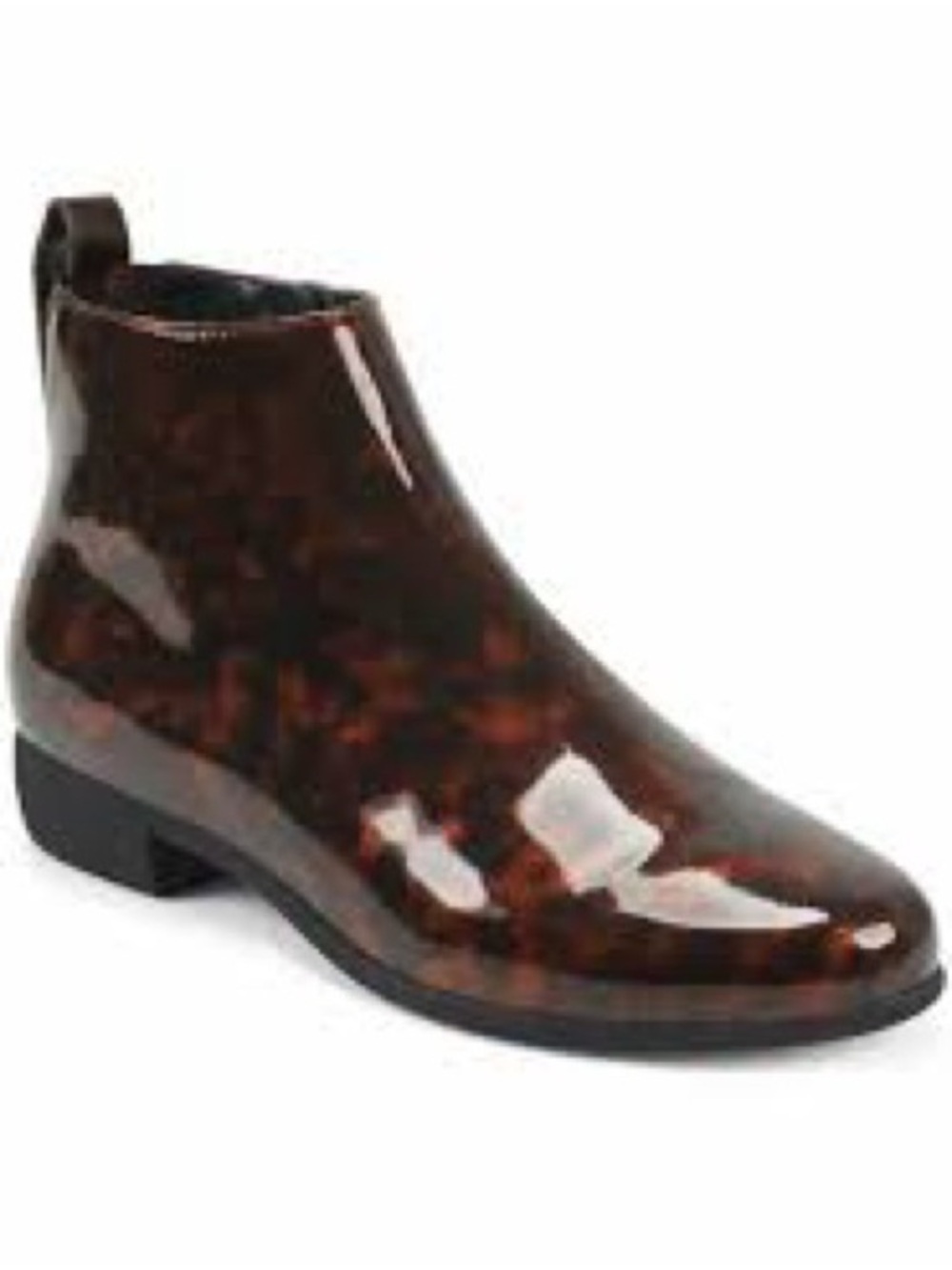 Aerosoles Spencer Tortoiseshell Rain Boots Women 7M Ankle Zip Waterproof NWOB